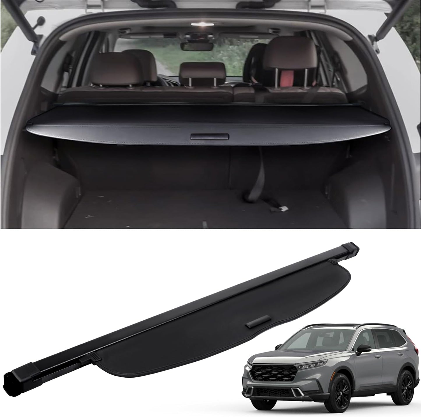 Retractable Cargo Cover for Honda CRV 2023 2024 (Include Hybrid) Trunk Cargo Cover Luggage Security Shade Cover for CR-V 2023 2024 Shielding Shade Anti-Peeping Luggage Privacy Screen - OMOTOR