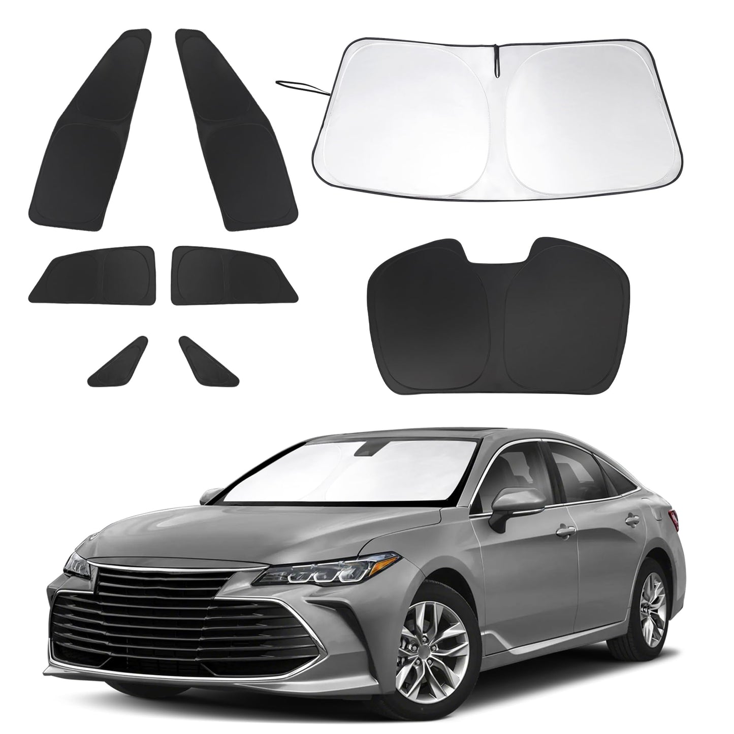 5PCS Windshield Sun Shade Custom Fit for 2021-2024 2025 Ford Bronco Accessories(Not for Bronco Sport) Foldable Sunshade Side Rear Window Shade Cover Full Set Privacy Protection