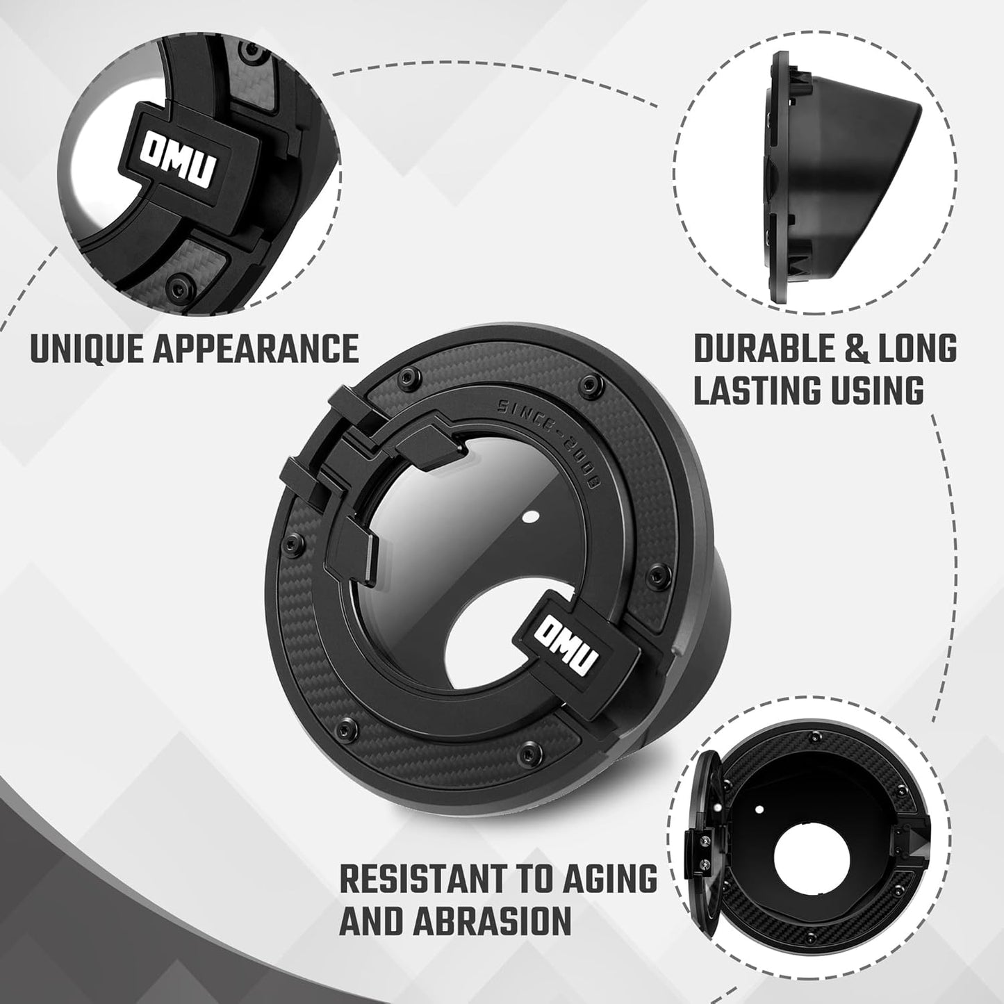 For Jeep Wrangler JL 2018-2024 Aluminum Transparent Space Capsule Gas Tank Cover