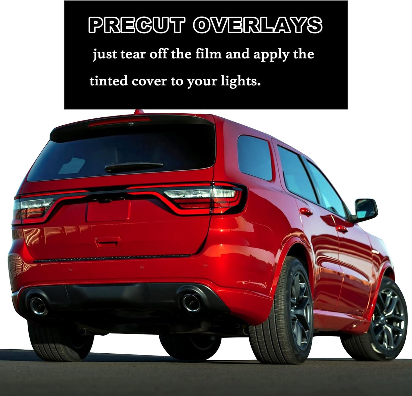 Fit for Dodge Durango 2014-2021 Tail Light Race Track Bat Precut Vinyl Overlay Tint Kit Film with Gloss Dark Smoke Wrap Cover Vinyl Decals Exterior Accessories (Stars)