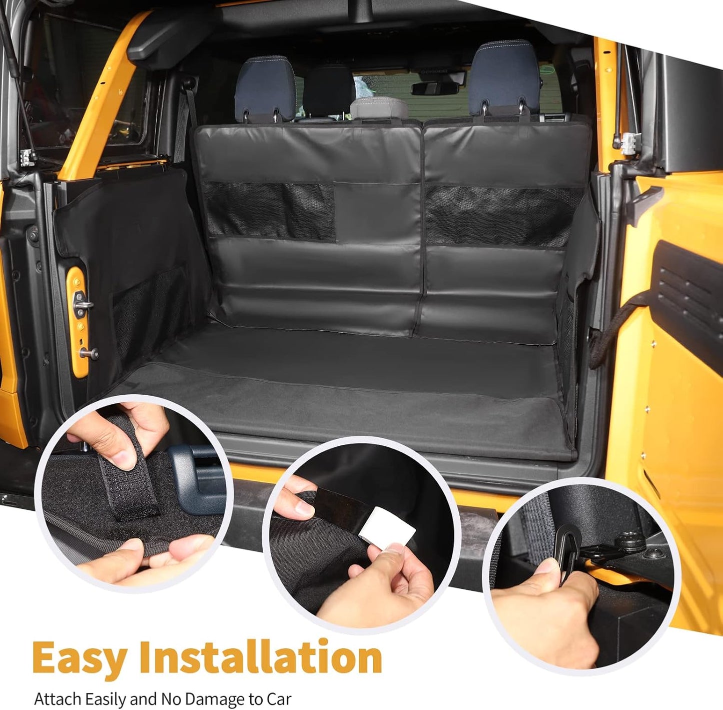 Jimen Compatible with Ford Bronco 4 Door 2021-2023, Pet Trunk Cargo Liner, Waterproof Cargo Cover Dog Mat Protector
