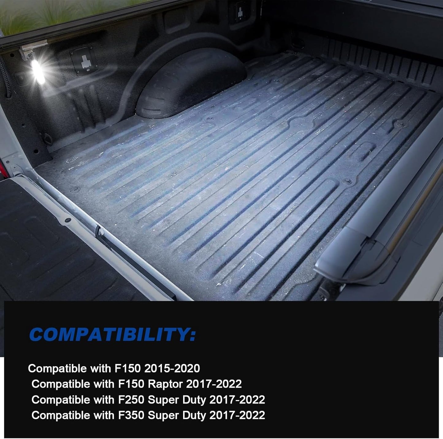 LED Truck Bed Cargo Light Compatible with 2015-2024 F150/ 2017-2024 F150 Rap-tor F250 F350 Super Duty, Plug & Play Installtion, 6000K 40-SMD LED Truck Bed Light Assemblies