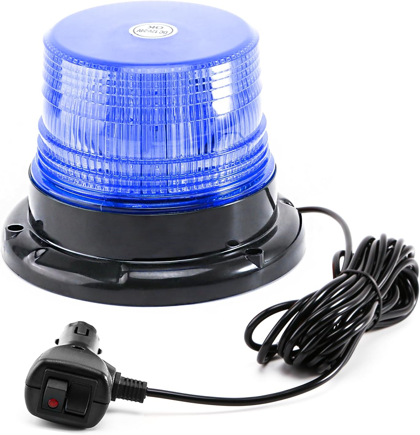 Amber LED Beacon Strobe Light, 12-24V Emergency Warning Light Bar with Magnetic Base, 7 Flash Modes , Base for Snow Plow Truck Construction Vehicles Forklift Tractor Golf Carts - OMOTOR