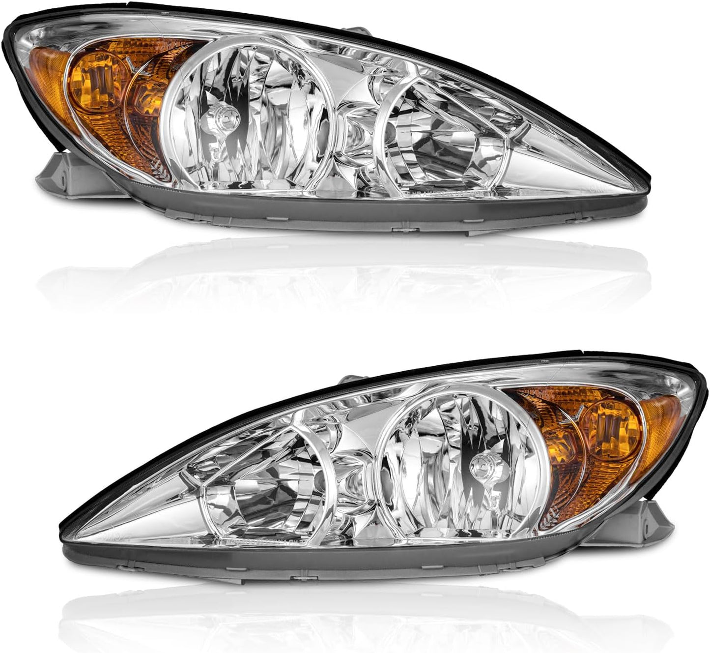 2002-2004 Toyota Camry Headlight Assembly - Left & Right Pair, Replacement with Clear Lens - OMOTOR