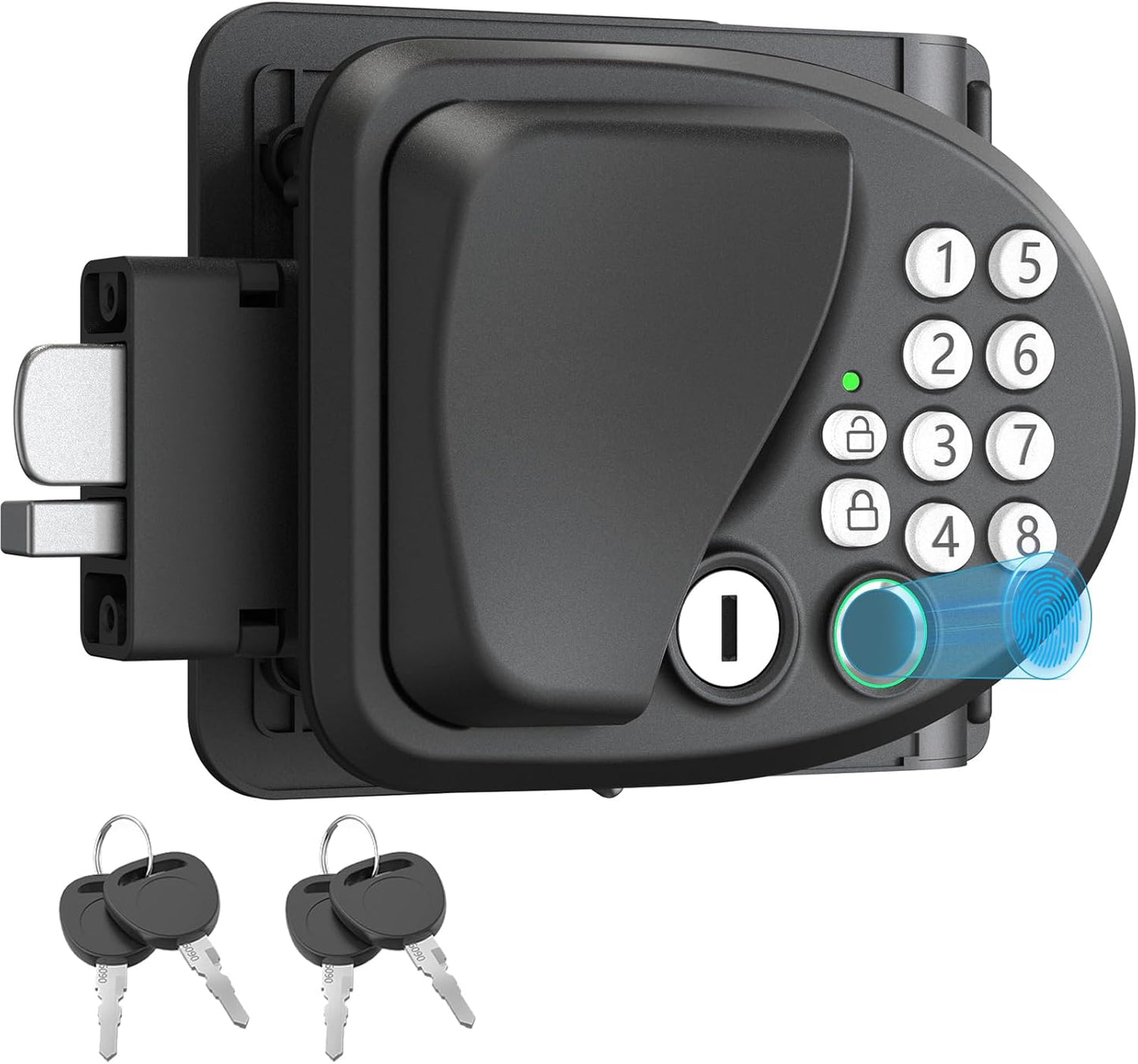 Vovoir RV Door Lock Keyless Entry with Fingerprint Password and 4 Keys,RV Door Lock Replacement Suitable for Trailer Camper RVs