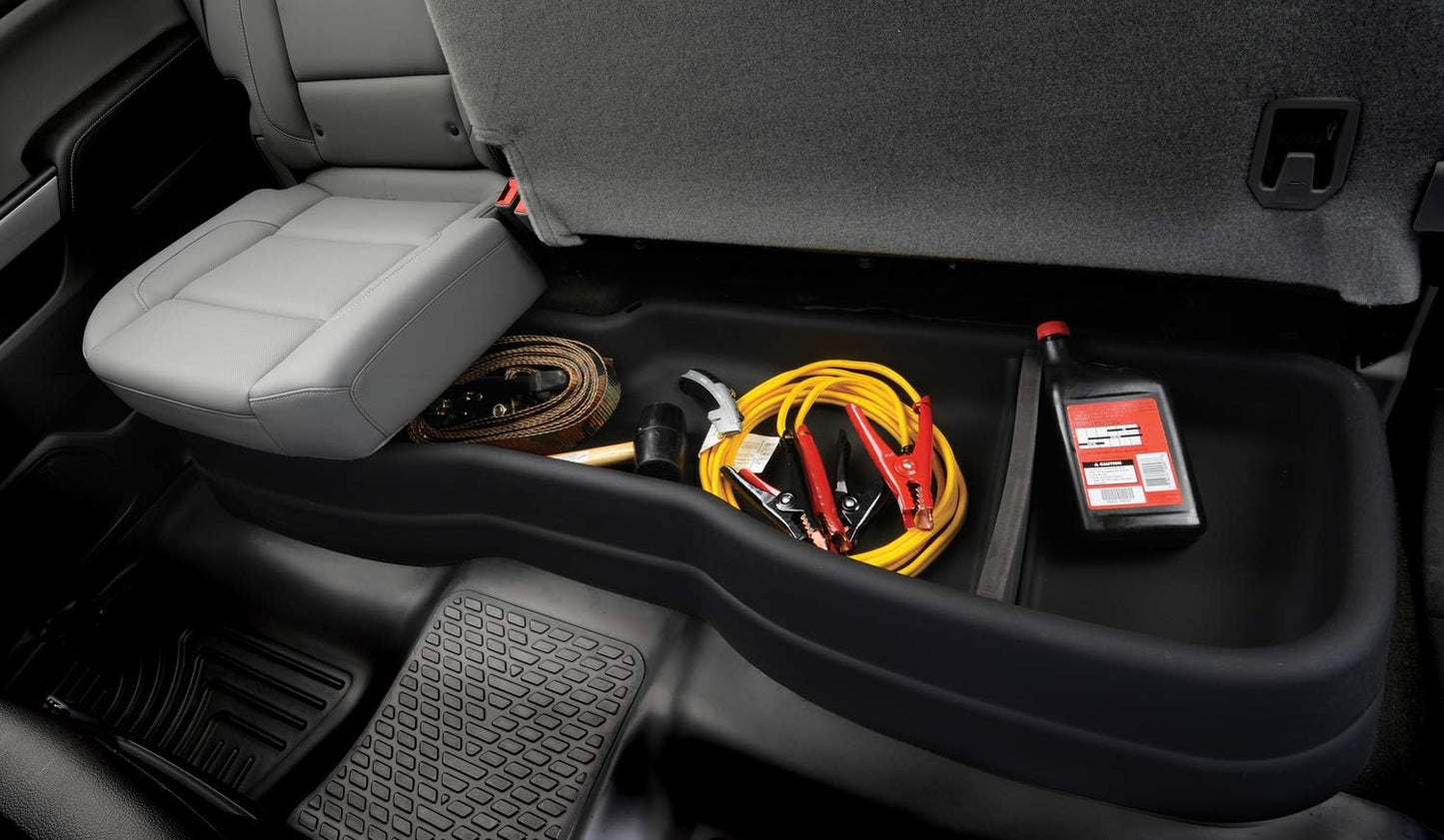 Under Seat Storage Box | Fits 2019 - 2024 Ram 1500 Crew Cab w/o Factory Storage Box - Black, 1 Pc. | 09421 - OMOTOR