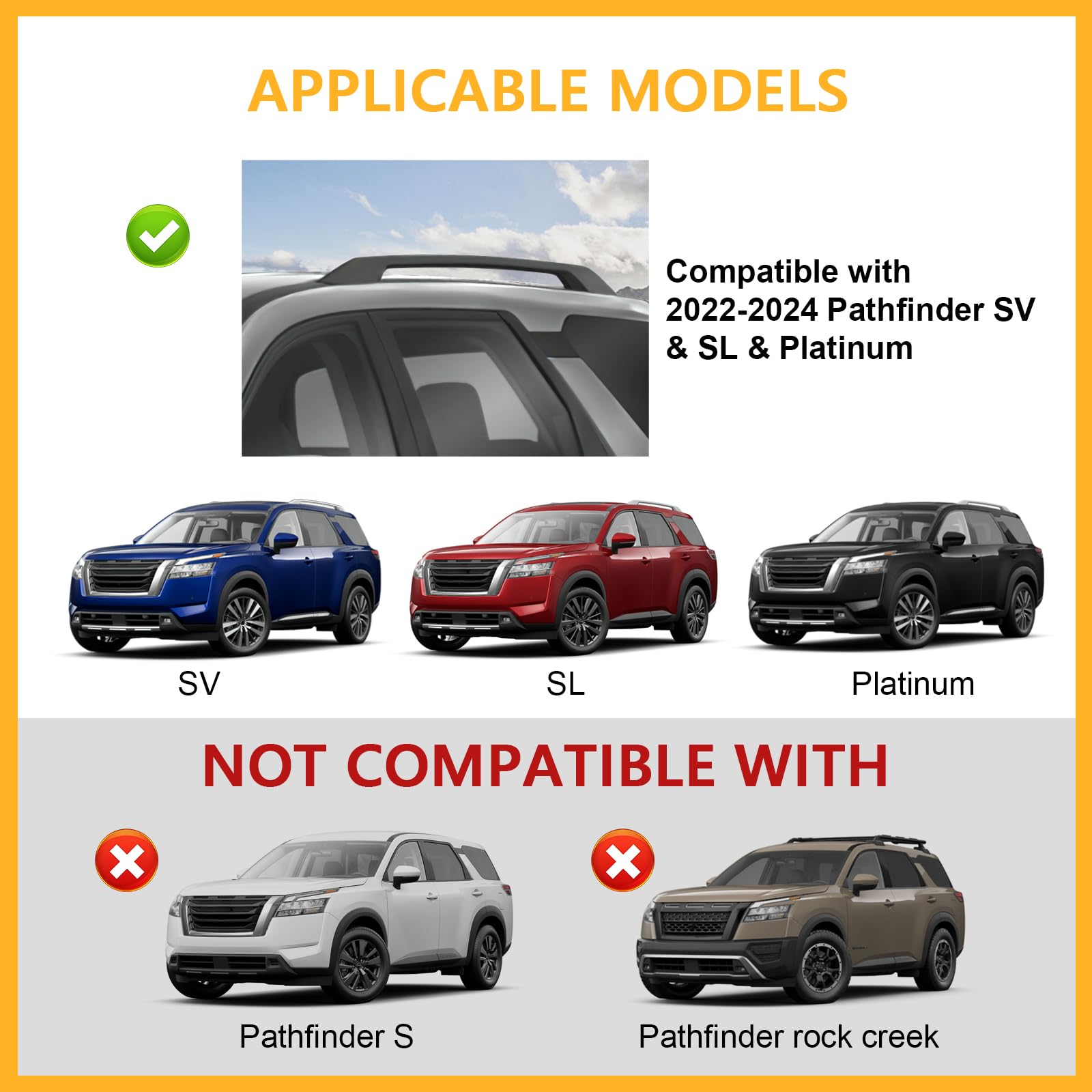 220lbs Roof Rack Cross Bars Compatible with Ford Explorer 2020-2024, Heavy Duty Aluminum Anti-Theft Lockable Metal Lock Roof Rails Crossbars Rooftop Cargo Bars Luggage Racks Carrier - OMOTOR