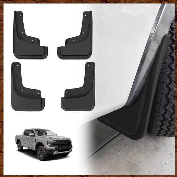 Mud Flaps Splash Guards Compatible with Ford Ranger XL, XLT, Lariat 2024 - 2026 (Won't Fit Raptor)