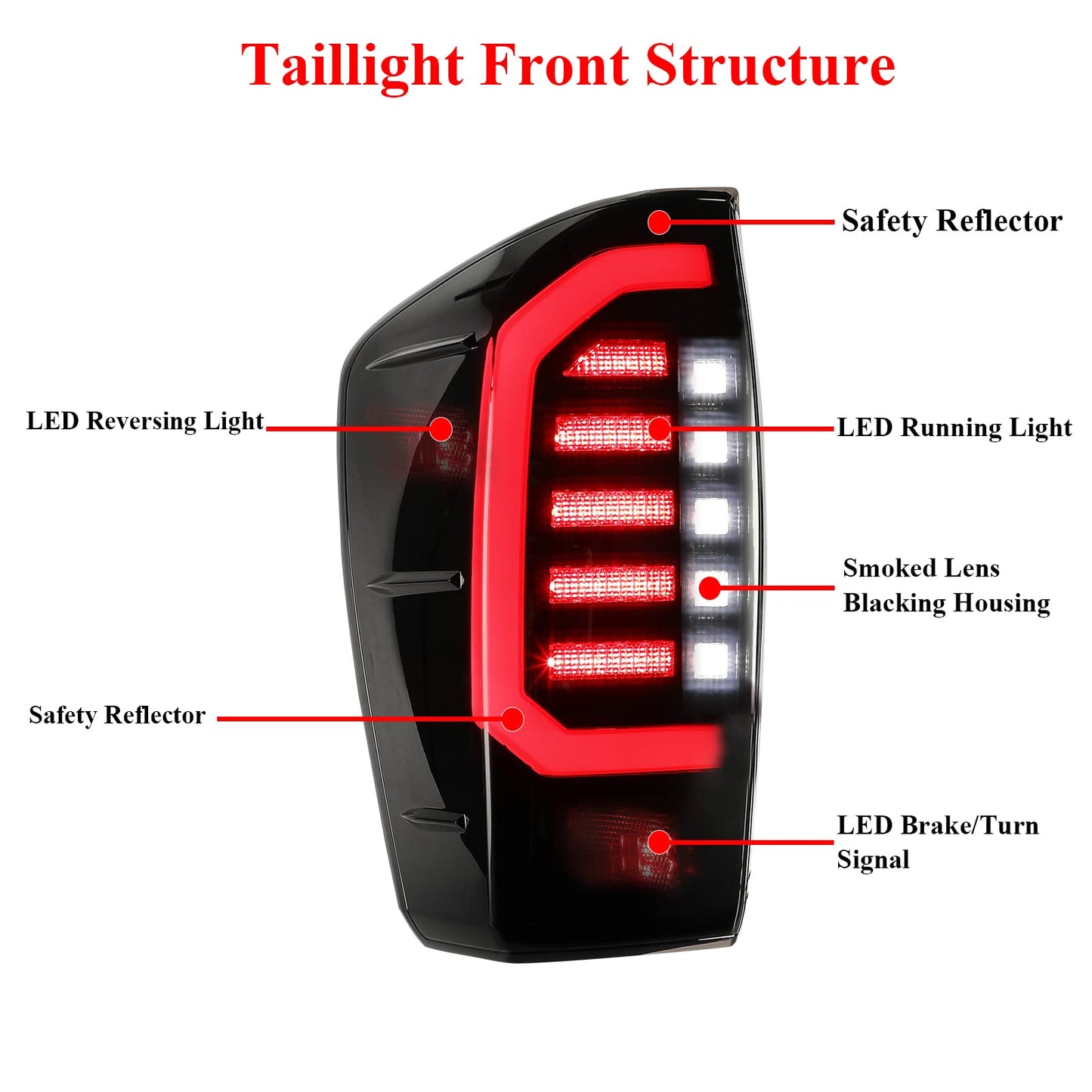 LED Brake Tail Light Rear Lamp Fit for 2016 - 2023 Toyota Tacoma