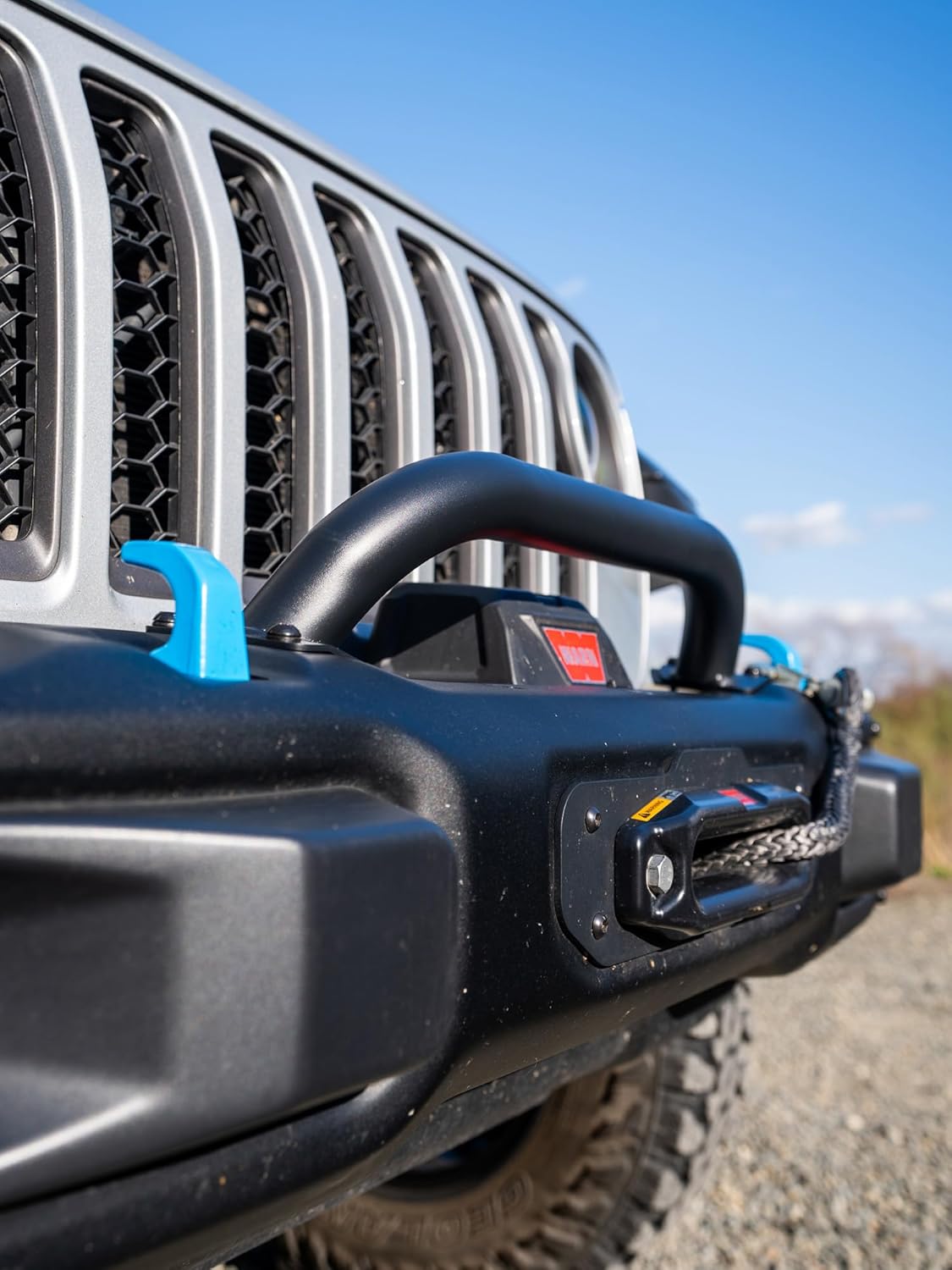 RockTrix Black Front Brush Guard, 3.12 inch Height to Clear Winch, Compatible with 2018+ Jeep Wrangler JL, 2019+ Gladiator JT - Steel Bar Grille Guard for Steel Rubicon Bumper