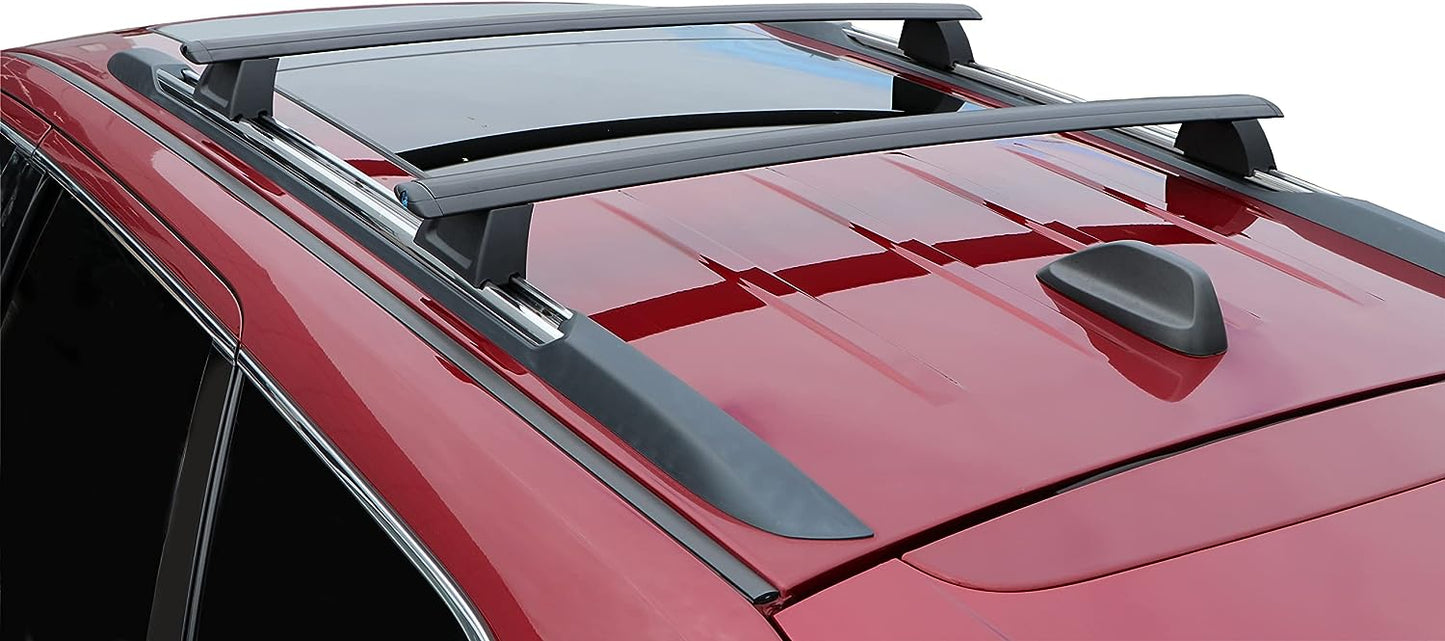 Crossbars Roof Racks Luggage Racks Replacement for 2011-2021 Jeep Grand Cherokee with Grooved Metal Roof Side Rails - OMOTOR
