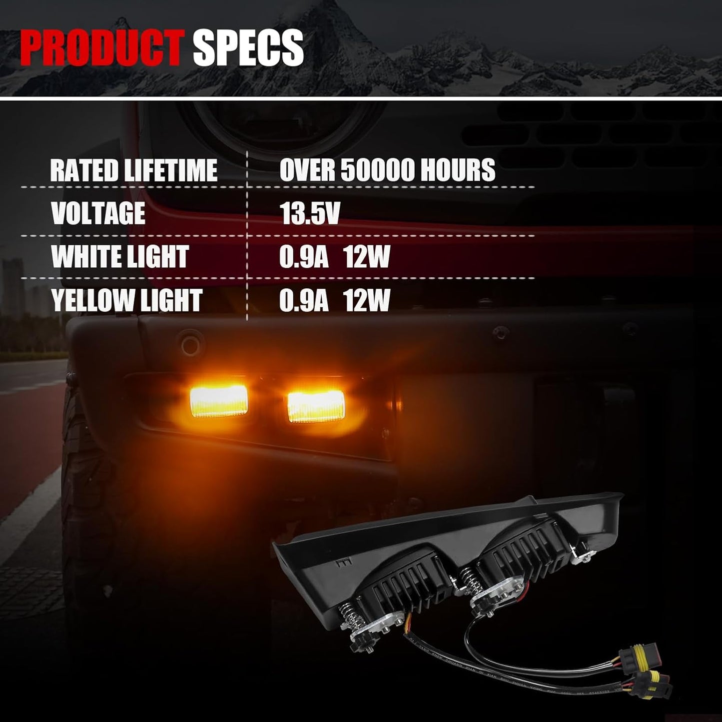 Mabett Raptor Style Fog Lights fit Ford Bronco 2021-2024, Lower Bumper Performance Heavy Duty Modular Lamps Lights for Bronco Accessories 2/4-Door