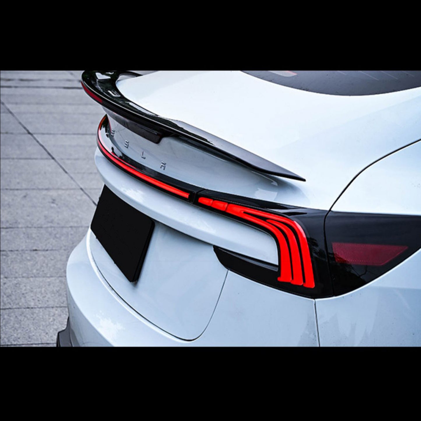Black ABS Rear Trunk Light Blade Spanning Tail Light Fits For Tesla Model 3 Highland