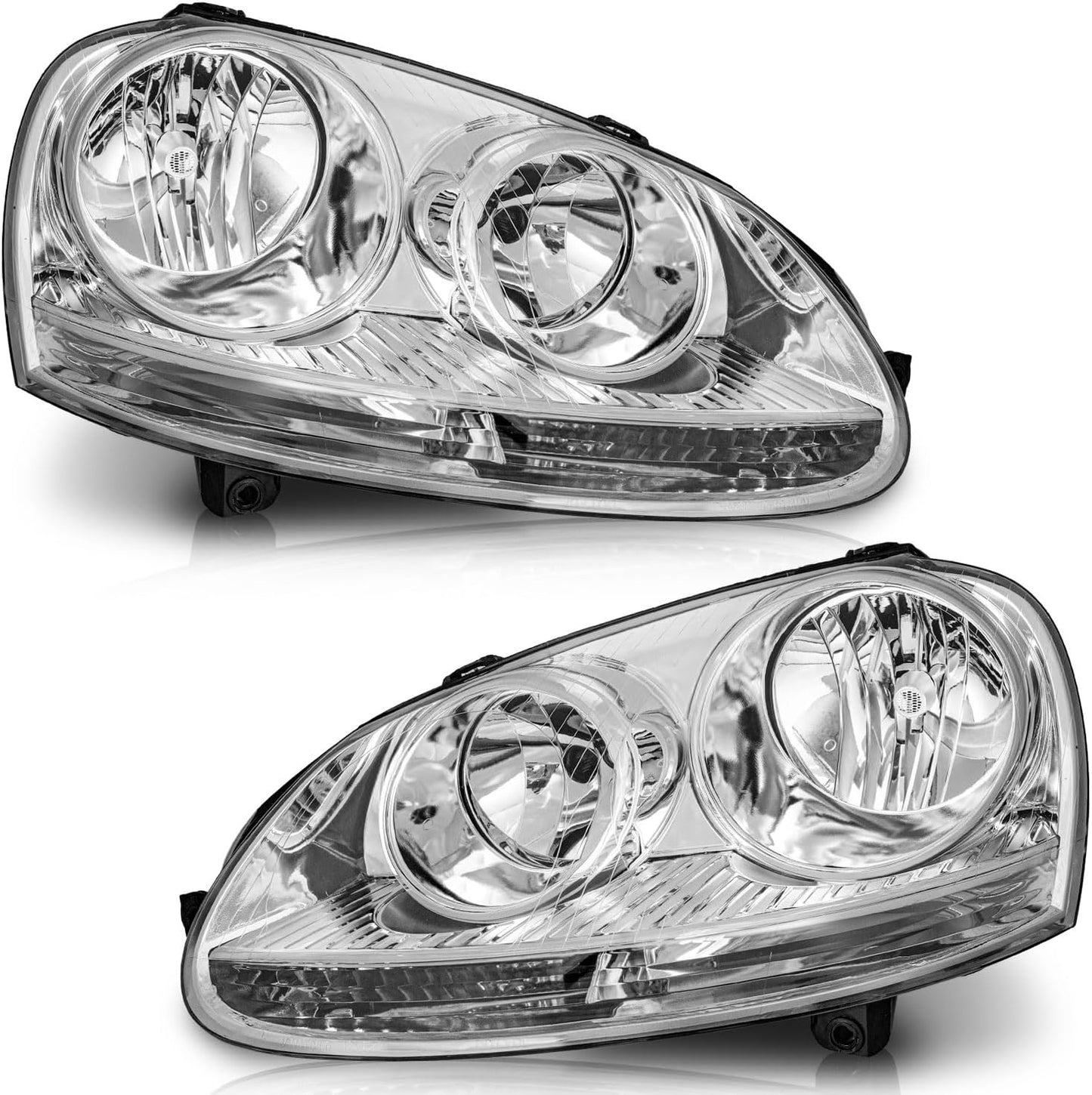 Headlight Assembly for 2005-2010 Volkswagen Jetta Sedan & 2006-2009 GTI/Rabbit - Compatible with 2008 R32, Non-Xenon/HID - OMOTOR