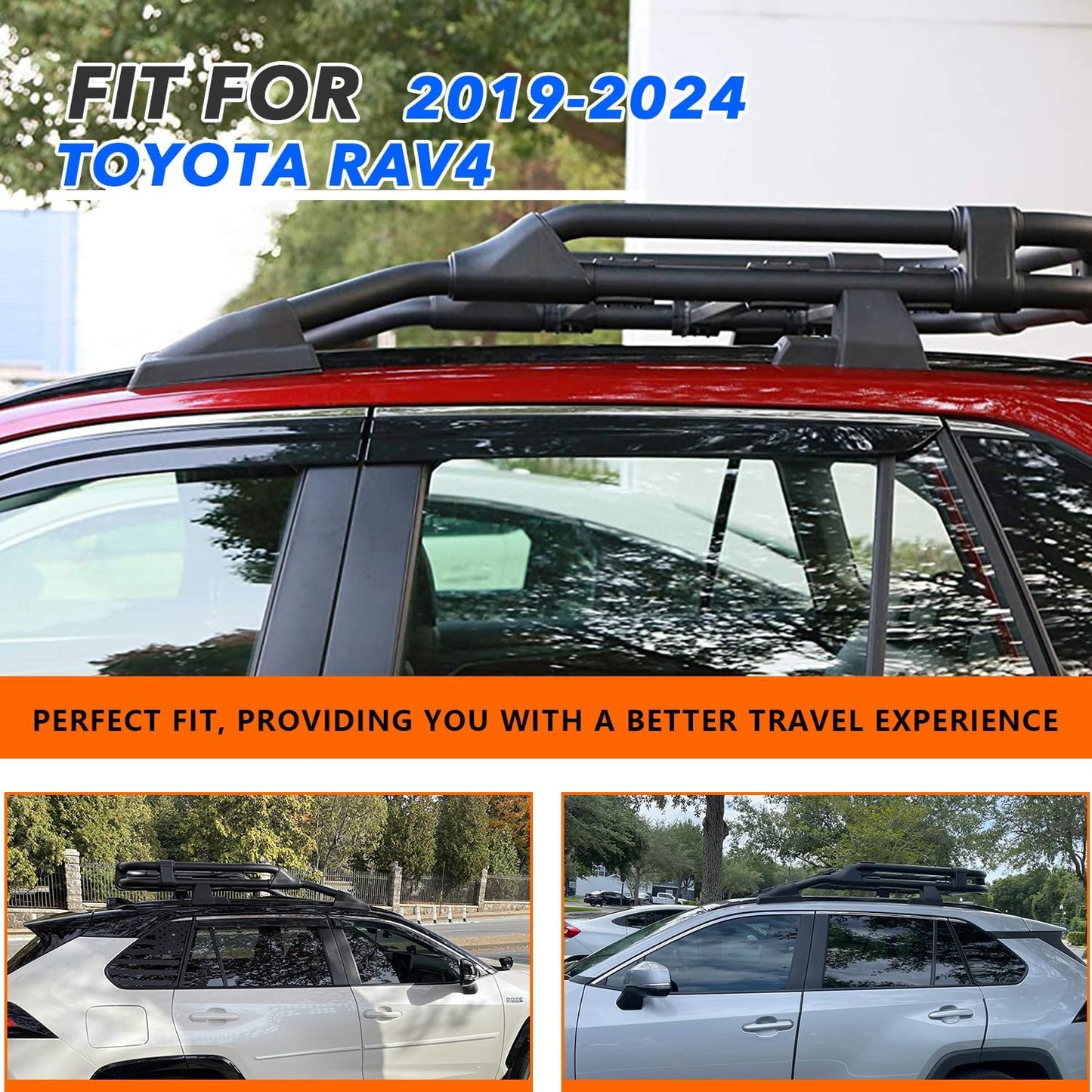Heavy Duty Roof Rack Basket Compatible for Toyota RAV4 (2019-2025) | Rooftop Cargo Basket Extra Bars Luggage Carrier