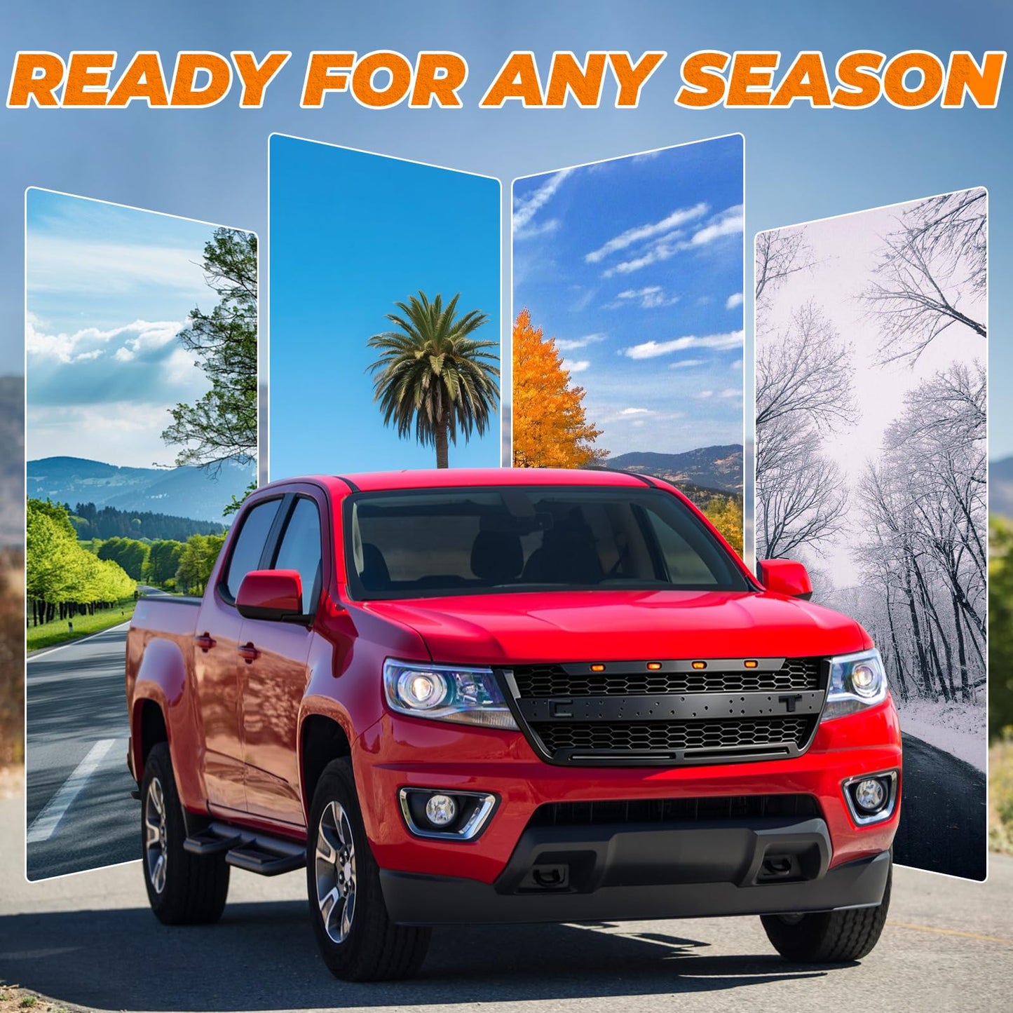 Front Grille with LED Lights Compatible with 2016 - 2020 Colorado Base/LT/WT / Z71 Models(Not for ZR2)