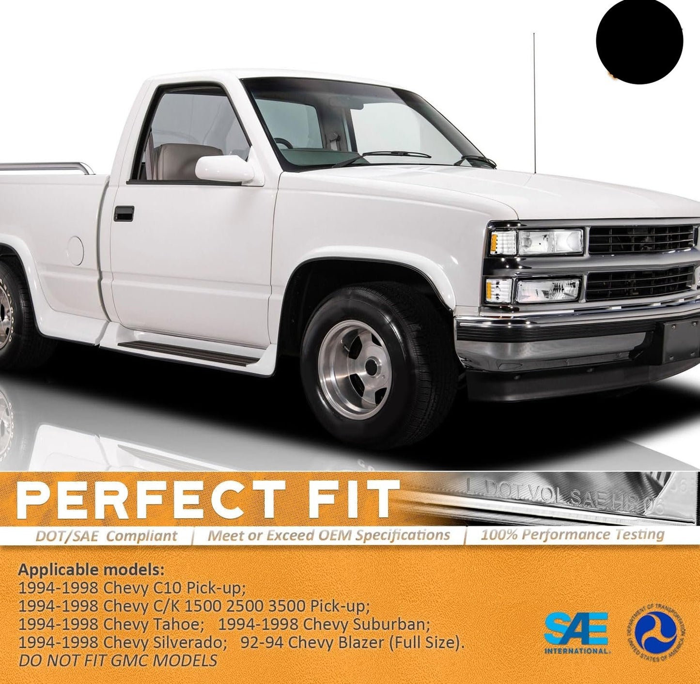 Headlights Assembly for 1994-1998 Chevy C10 C/K 1500 2500 3500 Tahoe/Suburban/Silverado, 92-94 Blazer Pickup w/Corner and Bumper Light - OMOTOR