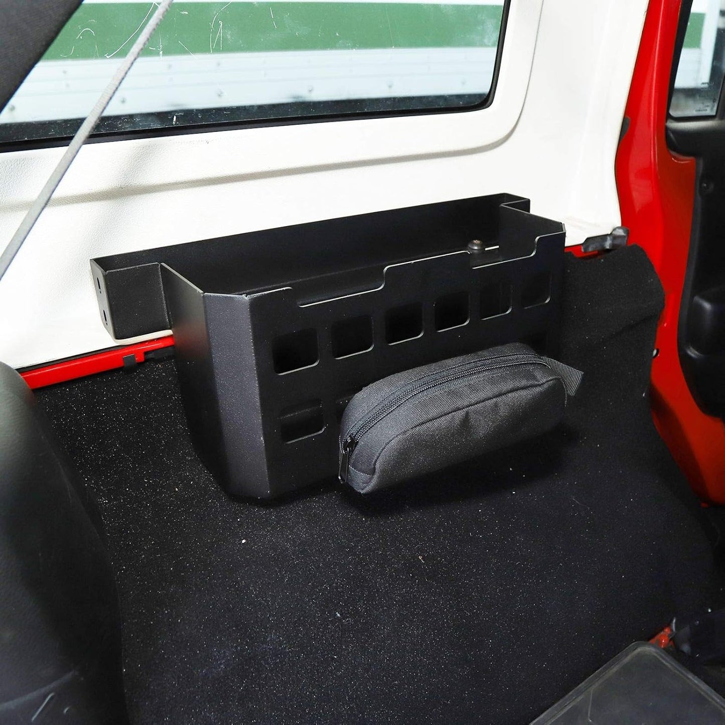 Rear Molle Panel Trunk Side Cargo Rack Shelf Organizer Storage Tray Basket Metal Cargo Holder for 1997-2022 Jeep Wrangler TJ JK JL