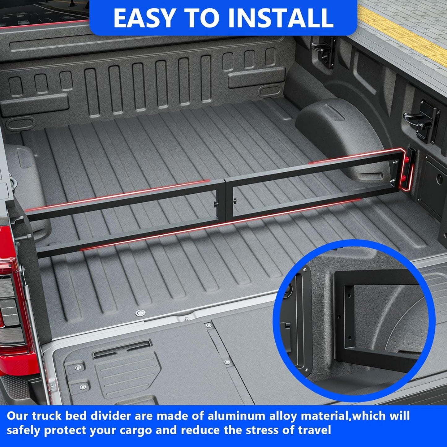 Truck Bed Divider Compatible with 2024-2025 Ford F150 Truck Bed Organizer Cargo Manager Molle Panel Replacement for 2024-2025 Ford F-150 Accessories