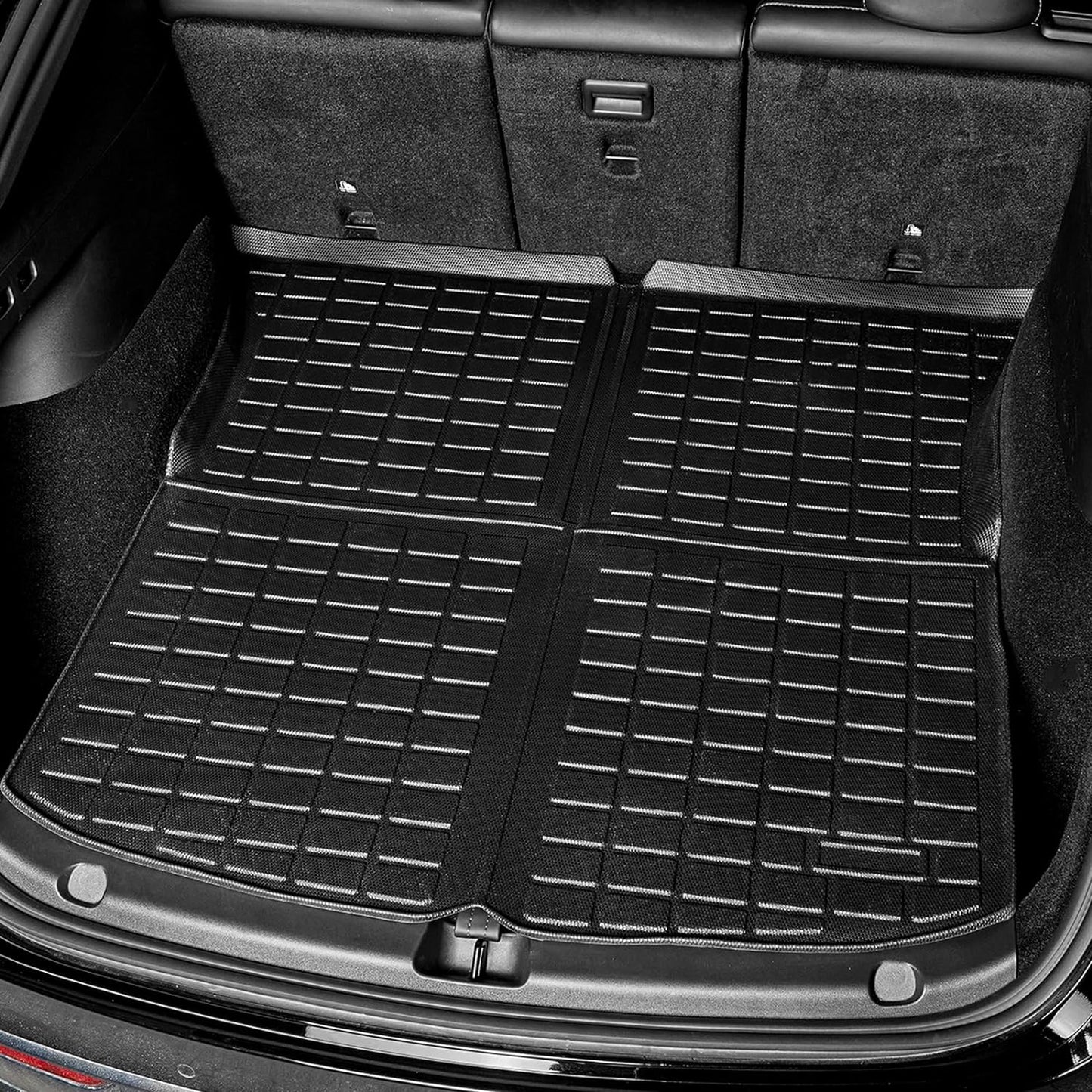 Floor Mats for Tesla Model Y 2020-2024 All Weather TPE Cargo Liner Floor Mats and Cargo Trunk Mats Accessories (Set of 6 - Not Fit 7-Seat) - OMOTOR