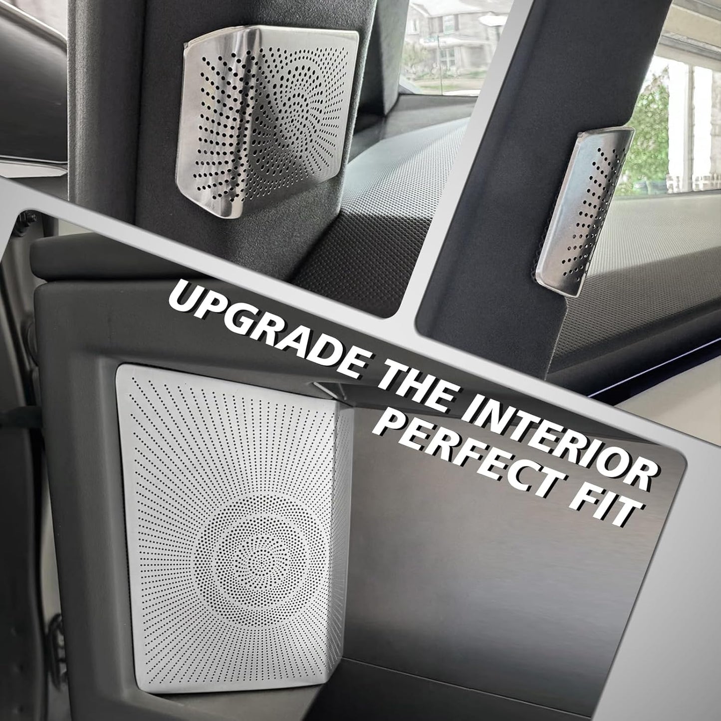 BestEvMod Speaker Cover Trim Kits Compatible with 2024 2025 Tesla Cybertruck Interior Accessories 10PCS Subwoofer Cover Protector Audio Speaker Loudspeaker Upgrade Horn Grille Stainless (Silver)