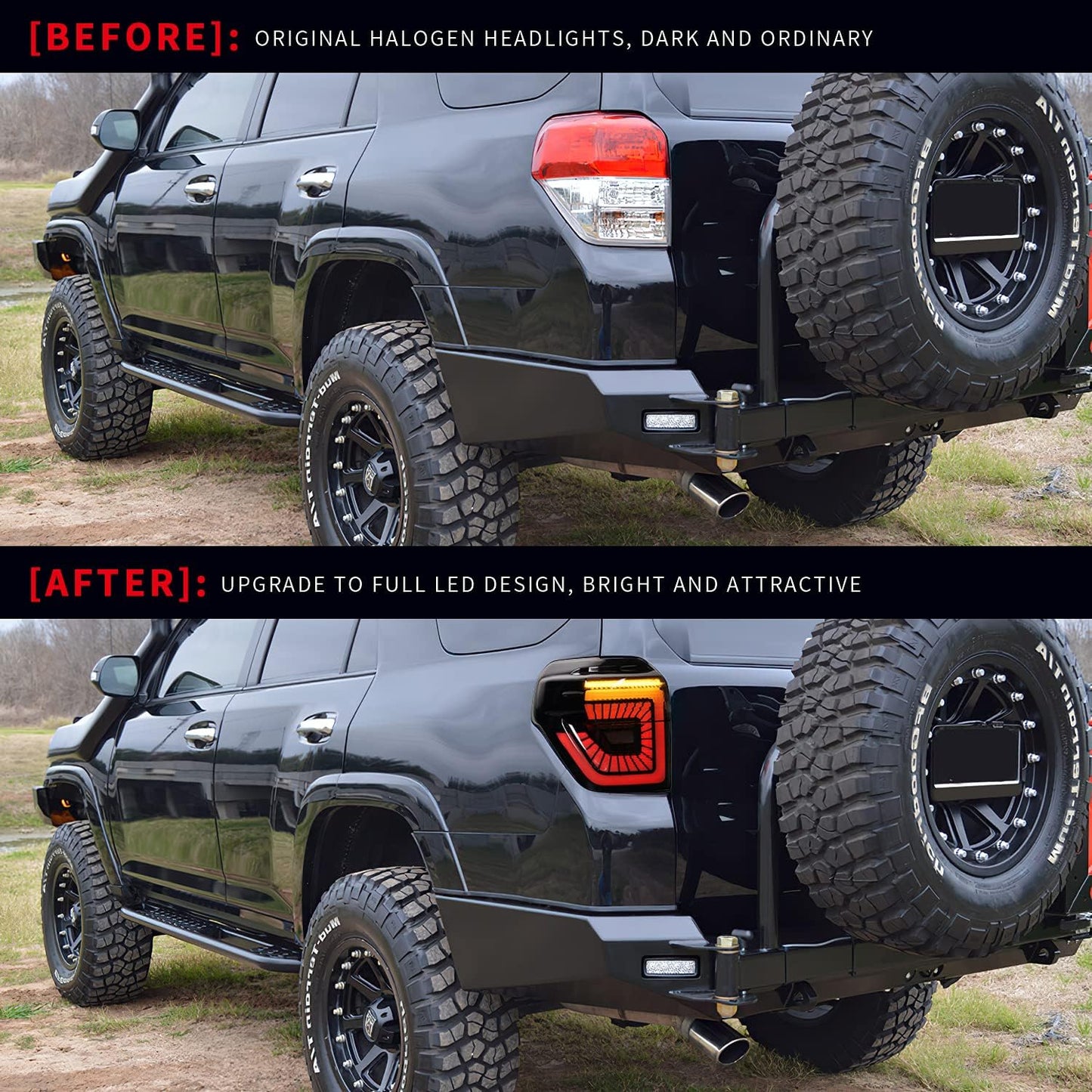 LED Tail Lights for Toyota 4Runner TRD/Limited/Off-Road/SR5/Sport/Nightshade 2014-2023,Rear Light Assembly with Sequential Turn Signal/Start Up Animation Light for 4 Runner,Smoked (Style 1)
