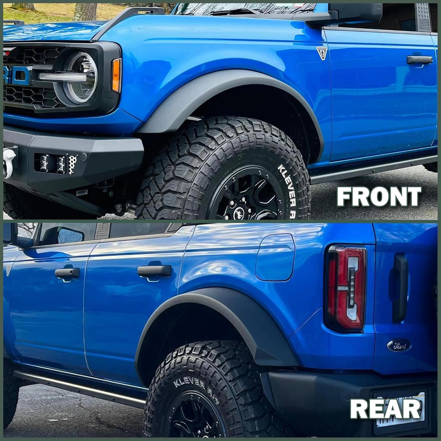 Front & Rear Sasquatch Package Fender Flare Kit Fit for 2021-2023 Ford Bronco 2/4 Door Exclude Bronco Sport, Replace OE M-9164-BFK M2DZ-16268-AA, Black, 4pcs