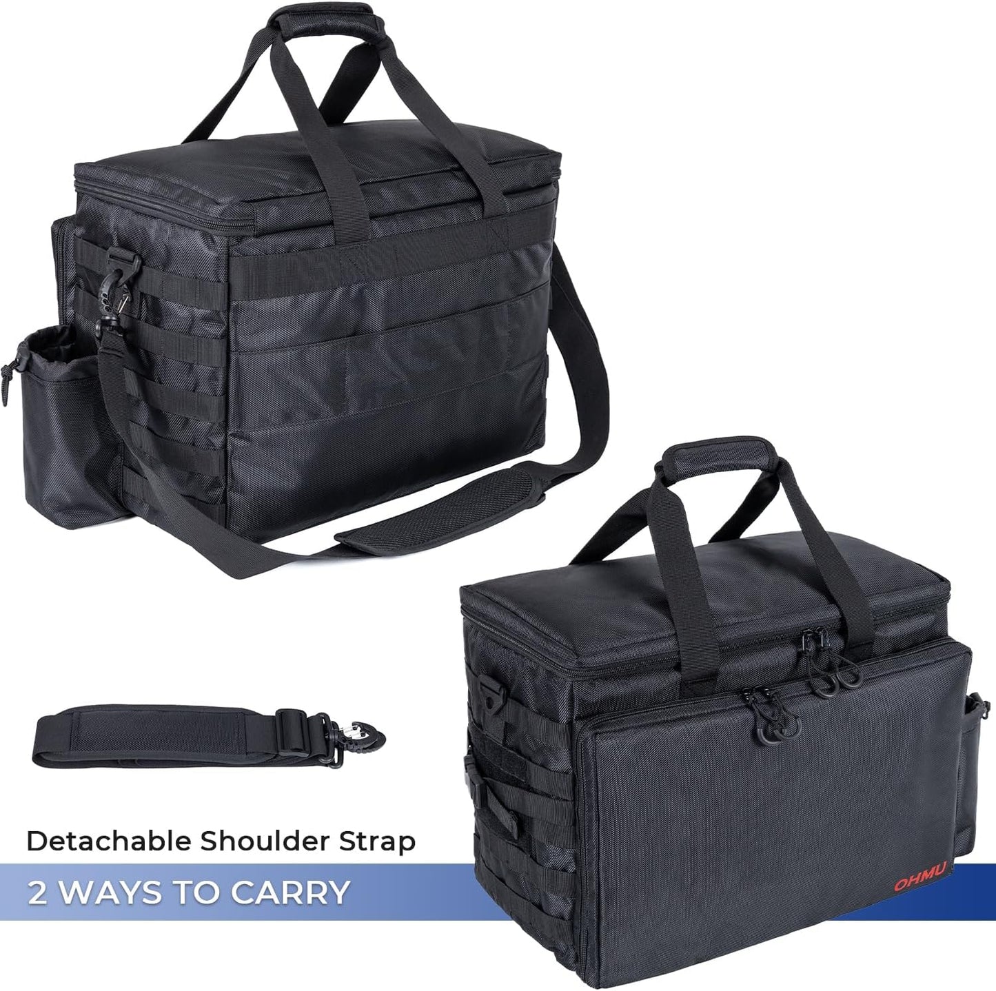 Patrol Bag Used By Law Enforcement Police Gear and Military Grade - Water Resistant Police Officer Duty Bag - Heavy Duty Car Front Seat Organizer with Multiple Storage Space - OMOTOR