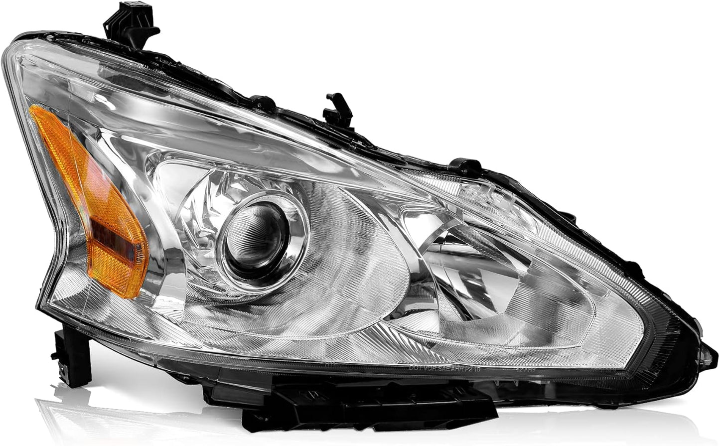 Headlights for 2013-2015 Nissan Altima 4Dr Sedan Headlight Assembly Pair Replacement for 2013 2014 2015 Altima Black Housing Amber Reflector - OMOTOR
