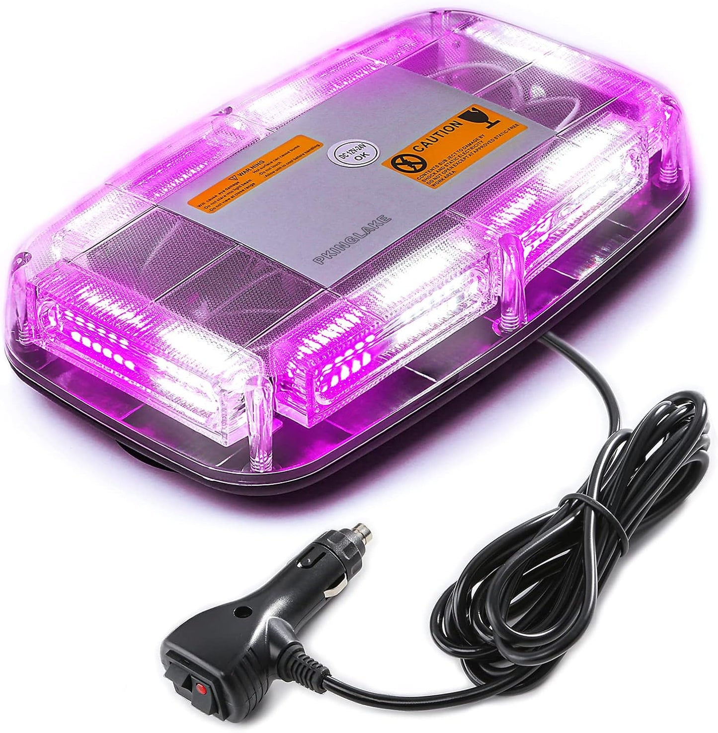 72LED Roof Top Emergency Strobe Beacon Lights, 12-24V High Visibility Safety Warning Mini LED Strobe Light bar with Magnetic Base for Snow Plow, Trucks, Construction Vehicles - OMOTOR