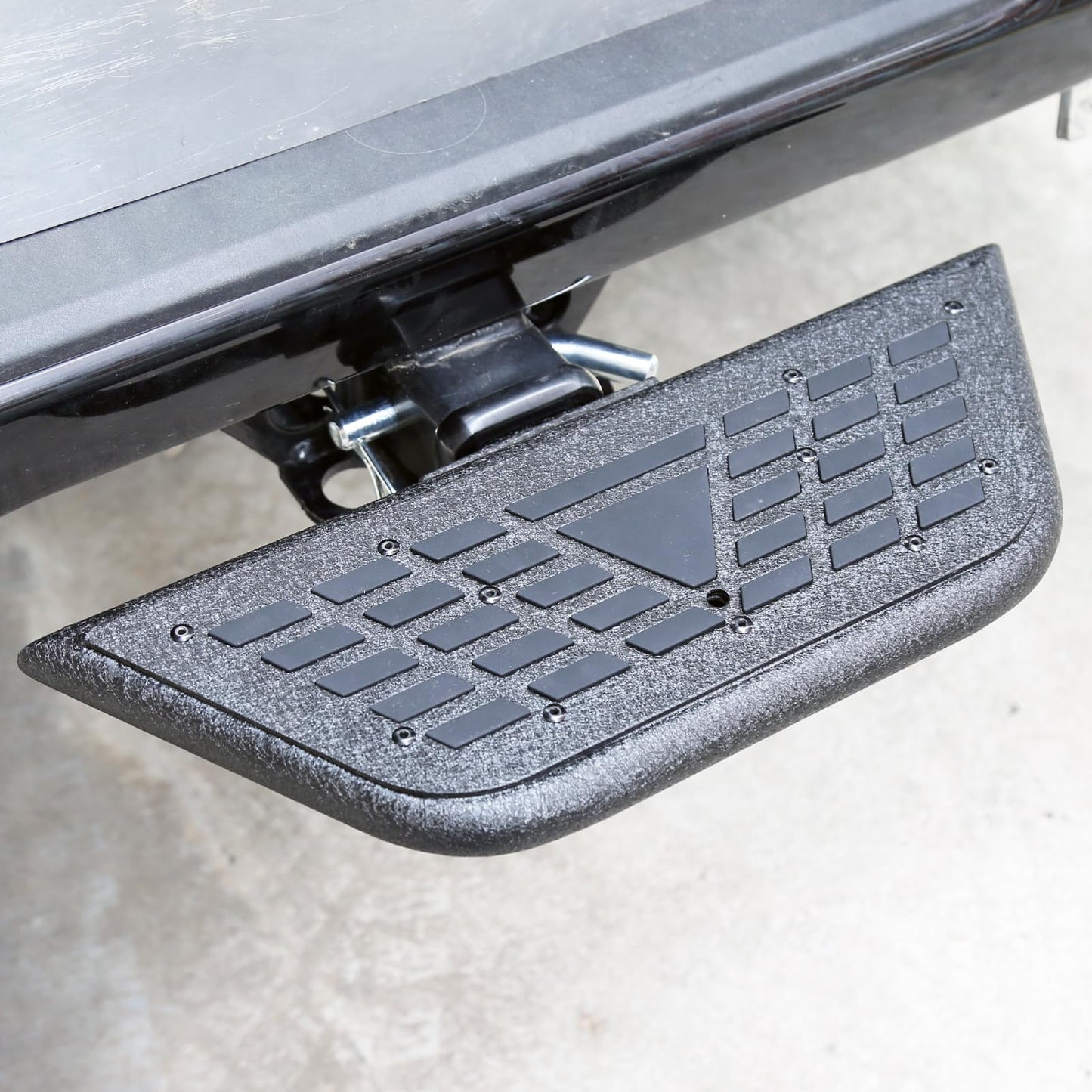 Universal Hitch Steps for Pickup Truck - Solid Trailer Hitch Step 2 Inch Receiver Hitch Accessories 17.3'' Rear Bumper Guard Protector for Car Vehicles SUV ATV Upgraded Textured Black with Pin Lock - OMOTOR