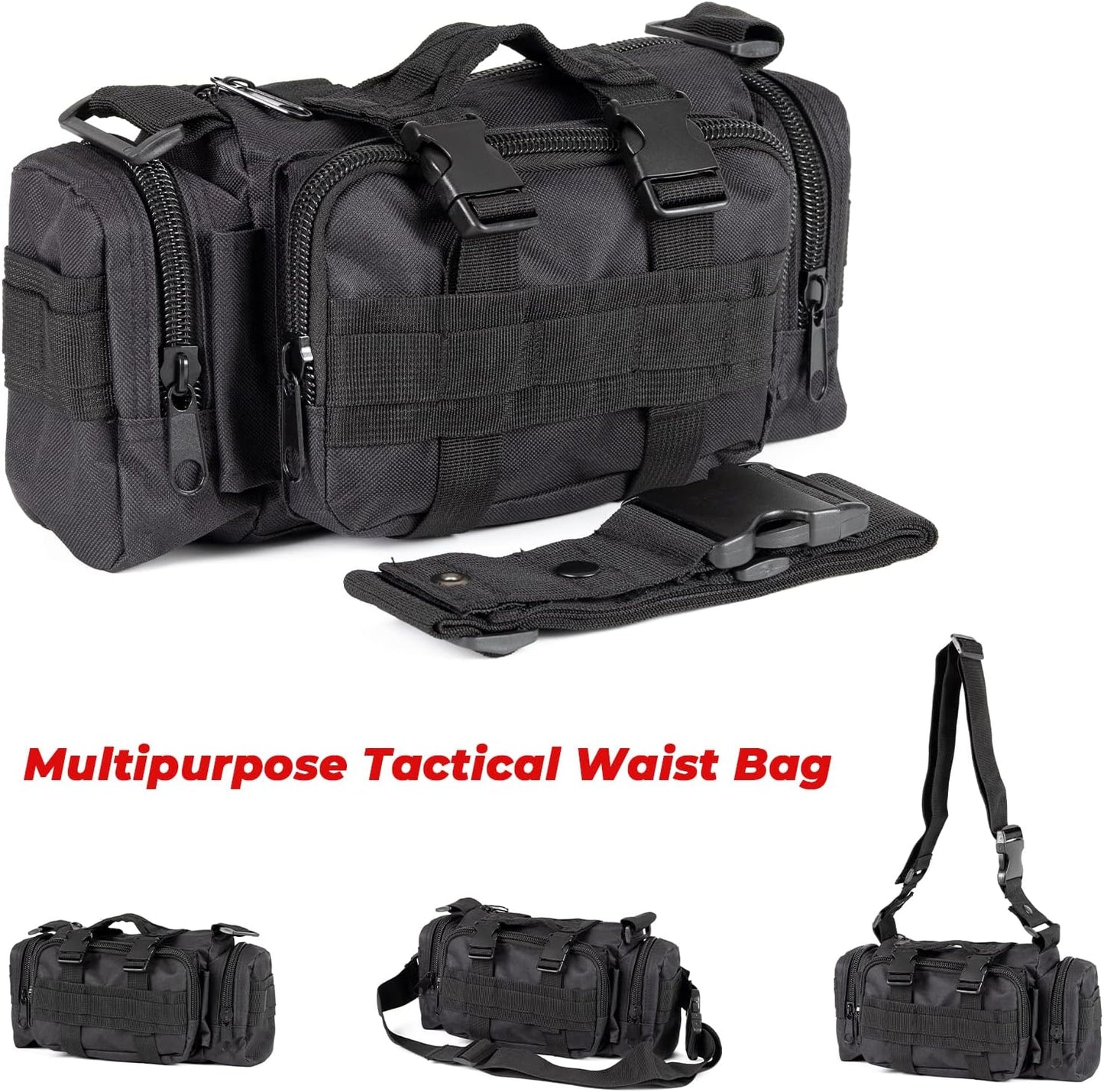 OHMU Tactical Seat Back Organizer Storage Hanger Bag with 5 Detachable Molle Pouch Vehicle Molle Panel Organizer Storage Bag Universal fits for All Vehicel