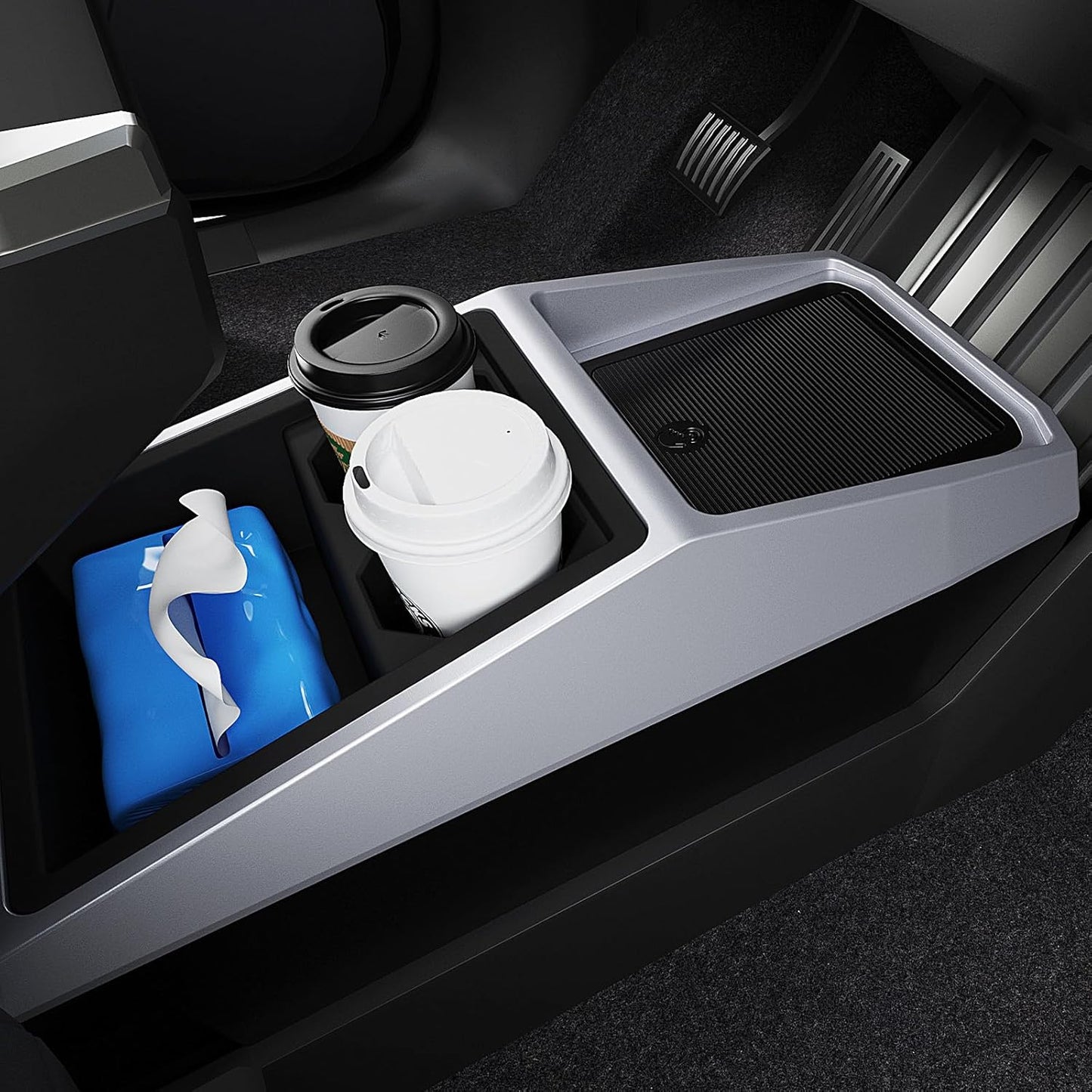Floor Console Organizer Compatible with Tesla Cybertruck 2024, Multifunctional Storage Box for Cybertruck Accessories