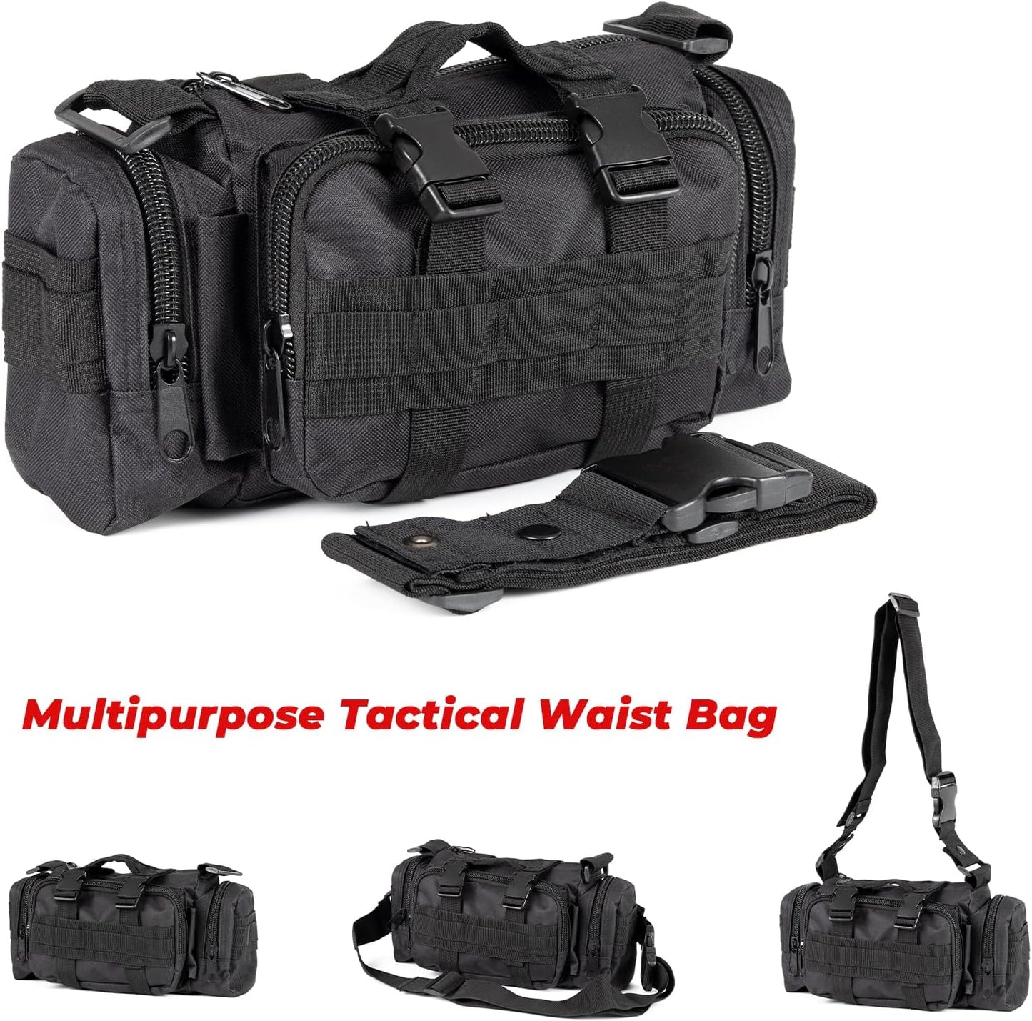 Universal Tactical Car Seat Back Organizer Patrol Bag Tactical Molle Vehicle Organizers with 5 Detachable Molle Pouches Multi-function Designed - OMOTOR
