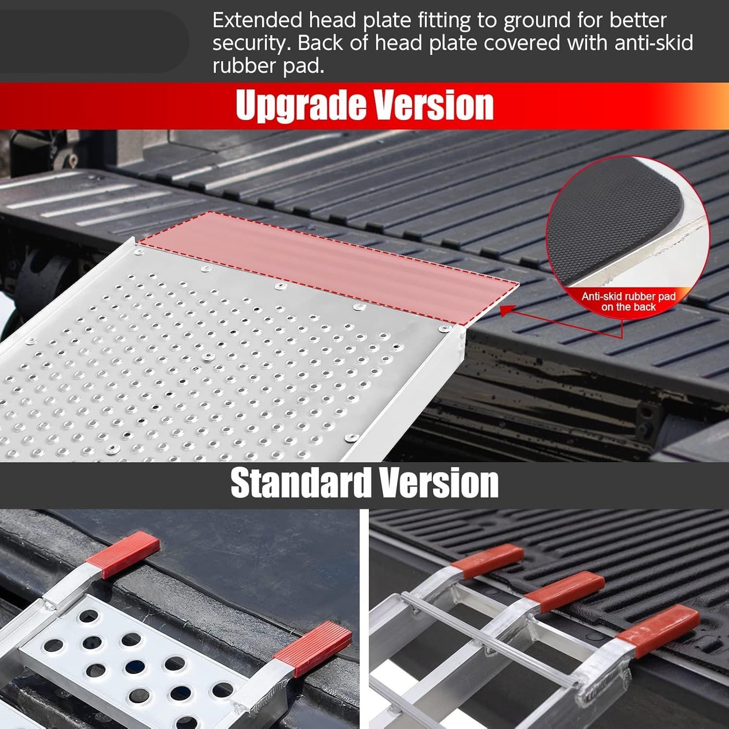 7.5'L × 11" W Folding Loading Ramp, 750 lbs Capacity, Aluminum Portable ATV UTV Ramp/Motorcycle Ramp/Truck Ramp for Dirt Bikes,Carts,Trucks,Lawn Mowers,Snow Blowers Pickup,1 PC Silver - OMOTOR