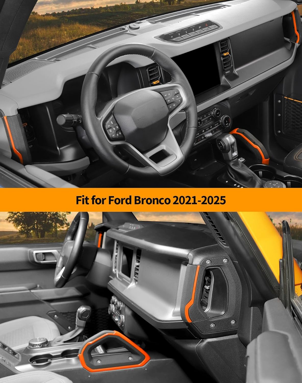 Center Console Grab Handle Orange Ford Bronco 2021-2025 - OMOTOR