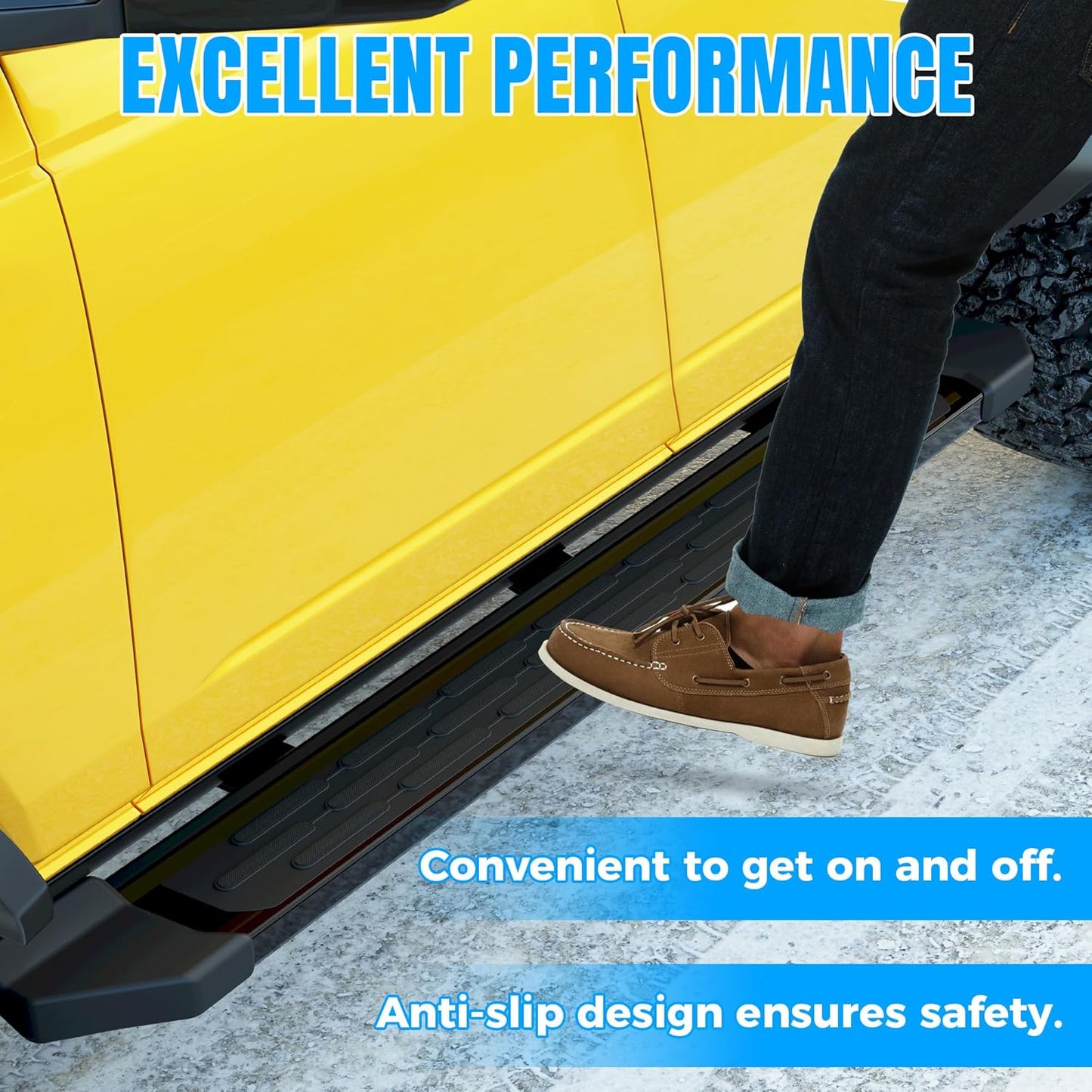 KUAFU Running Boards Side Step Compatible with 2021-2025 Ford Bronco 4-Door Nerf Bar Tube Step Bars Powder Coated Black