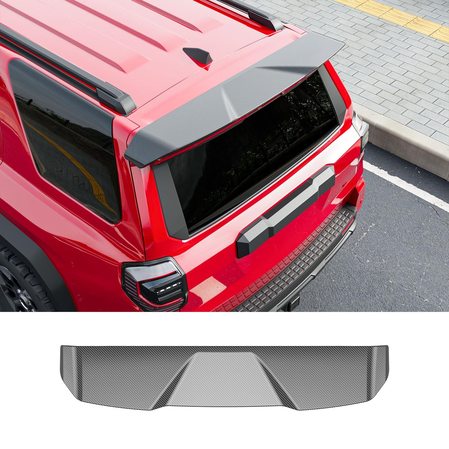 Xipoo Spoiler Compatible with 2025 Toyota 4Runner Trunk Lip Rear Roof Spoiler Glossy Black Trunk Wing Replacement for 2025 Toyota 4Runner Accessories