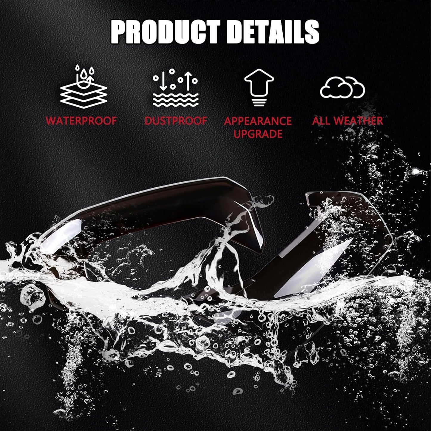 LLKUANG Rear Tail Light Cover Tail Lamp Shell Shade Guard Trim Frame Compatible with Toyota Tundra 2022 2023 2024 2025,ABS Car Taillight Protective Shell Bezels Smoke Black Taillight Shell Accessories