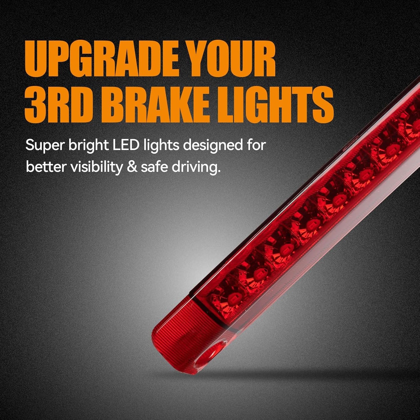 Third 3rd Brake Light LED for 2010-2024 Toyota 4Runner, High Mount Rear Brake Lights Assembly for 2014-2019 Toyota Highlander, Waterproof Center Cab Lamp Stop Light (Red)
