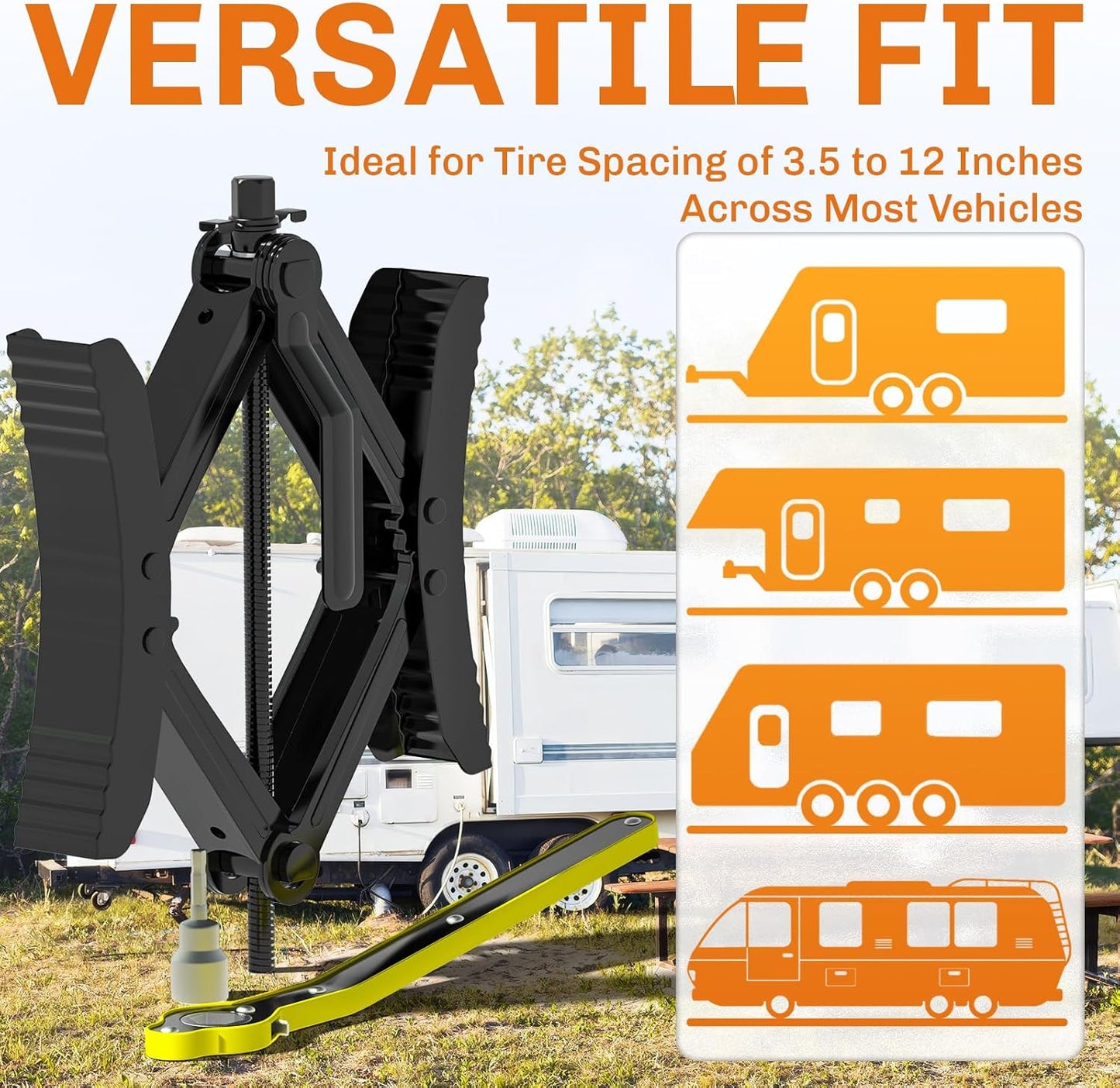 WELLUCK Camper Wheel Chock Stabilizer 2 Sets for RV Travel Trailer Heavy Duty X-Shaped RV Chocks Anti-Move Tire Wheel Chock, Fits 3.5" to 12" Wheel Gaps