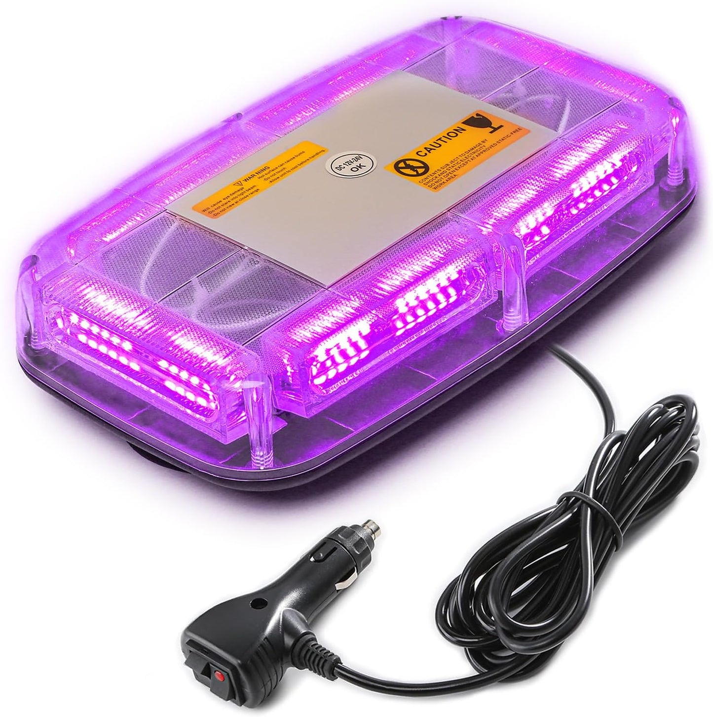 72LED Roof Top Emergency Strobe Beacon Lights, 12-24V High Visibility Safety Warning Mini LED Strobe Light bar with Magnetic Base for Snow Plow, Trucks, Construction Vehicles - OMOTOR