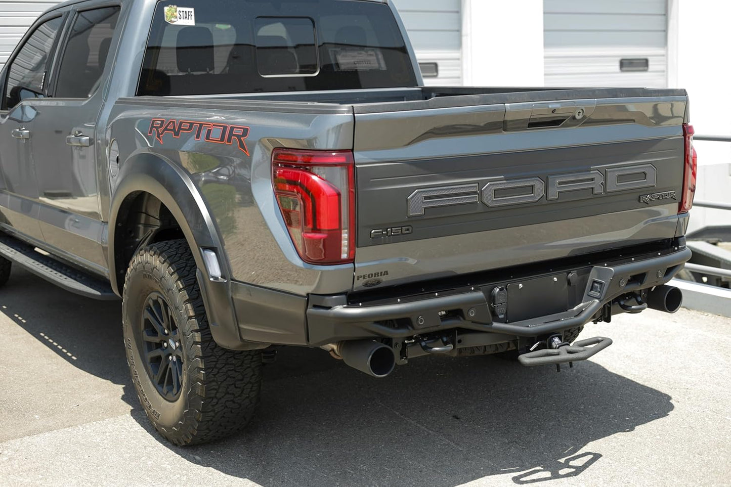 Universal Hitch Bump Step for 2" Receivers, 18" Wide Paddle Step, Includes Hitch Pin and Stabilizer Plate Steel Construction - OMOTOR