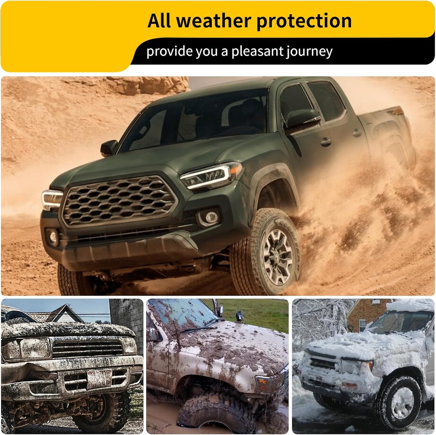 Hood Protector Compatible with 2010-2024 Toyota 4Runner Hood Shield TPE Hood Deflector Hood Guard for 2023 4 Runner Accessories