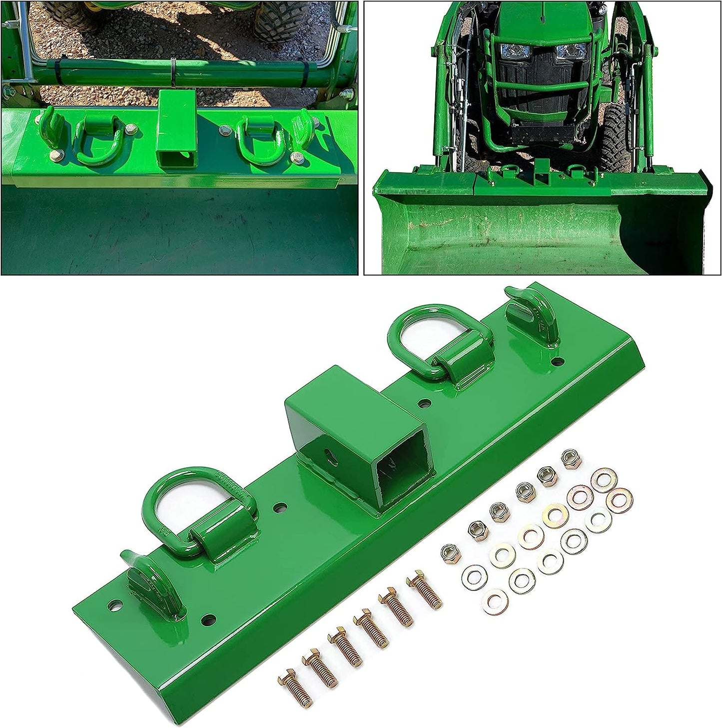 Tractor Grab Hooks 4.96" W × 21.93" L Compatible with John Deere 2" Receiver Compact Tractor Bolt on Grab Hooks - OMOTOR