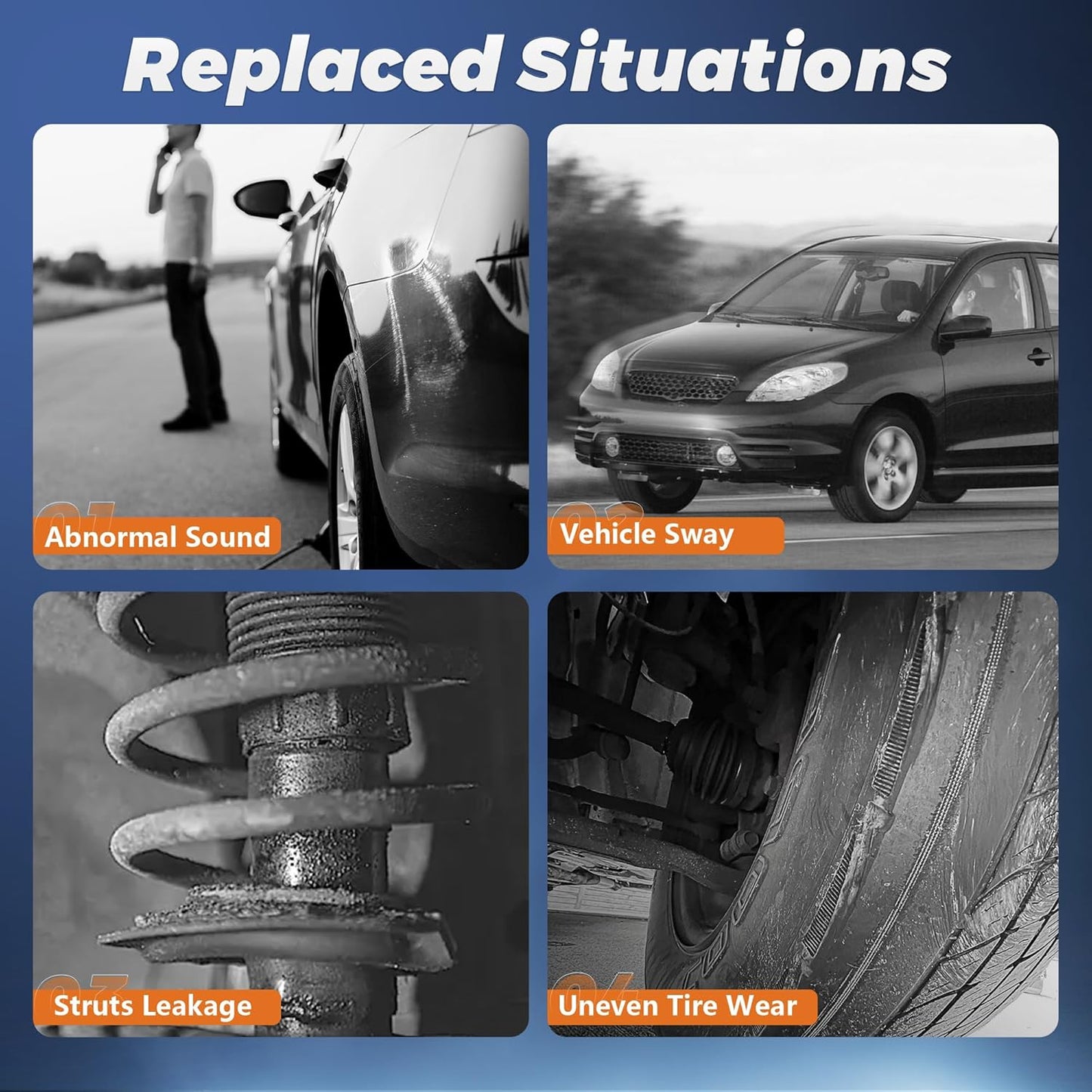 Front Complete Struts shocks Assembly w/Coil Spring 172243 172242 Compatible for 2000-2004 Subaru Outback Shock Absorbers Replacement 2PCS