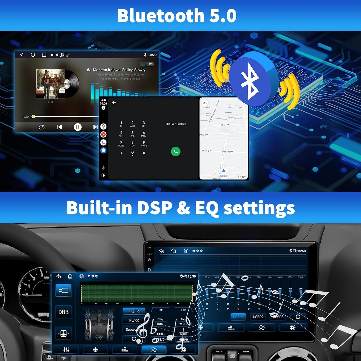 Car Stereo Radio for Jeep Wrangler JK Compass Grand Cherokee Dodge Ram 1500, Android 13 2GB+64GB, 10 inch IPS Touchscreen Wireless CarPlay Android Auto GPS Bluetooth AM/FM WiFi SWC, Backup Camera