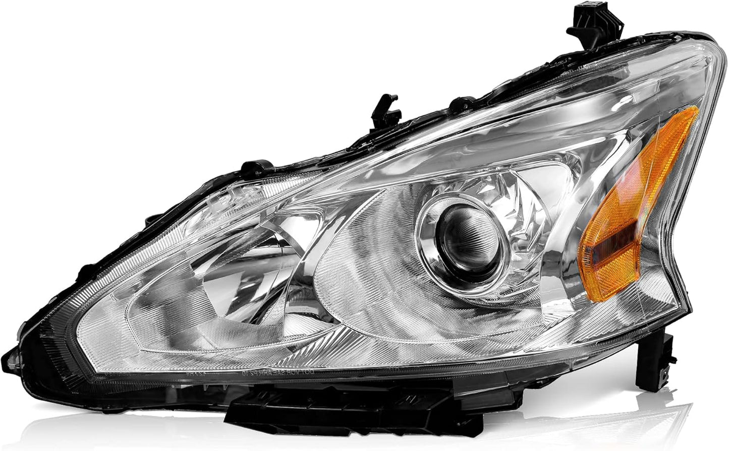 Headlights for 2013-2015 Nissan Altima 4Dr Sedan Headlight Assembly Pair Replacement for 2013 2014 2015 Altima Black Housing Amber Reflector - OMOTOR