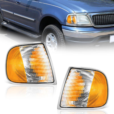 Signal Lights Replacement for 1997-2003 F150 / 1997-2002 Ford Expedition / 1998-1999 F250 Parking Turn Signal Marker Light Left+Right Pair