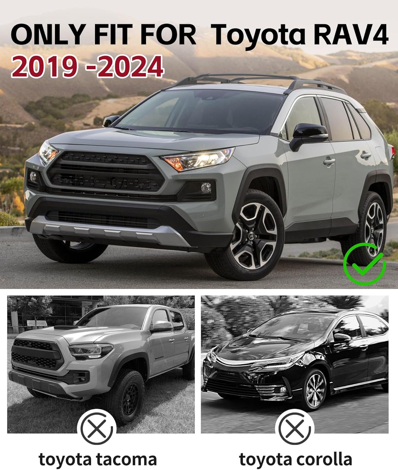 Running Boards Fit for 2019 2020 2021 2022 2023 2024 2025 Toyota RAV4 Side Step Nerf Bar